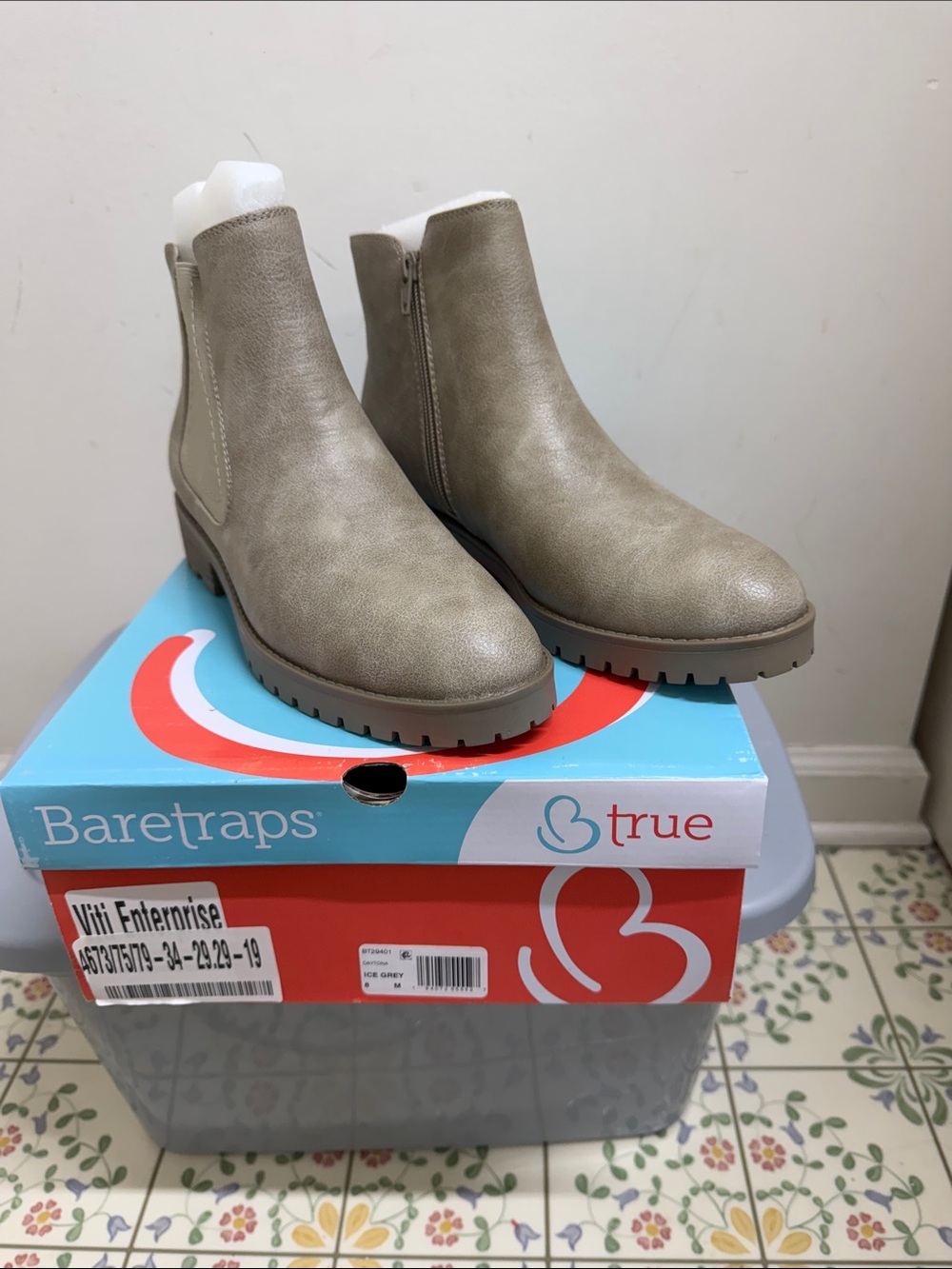 BareTraps Taupe Chelsea Booties with Side Zip
